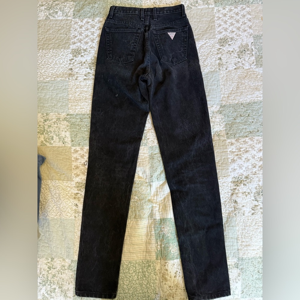 George Marciano for Guess Black Denim High Waisted Jeans Style 39050 LG Size 27